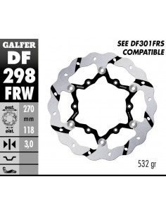 DISCO FRENO WAVE FLOATING GROOVED (C. STEEL) 270X3MM DF298FRW