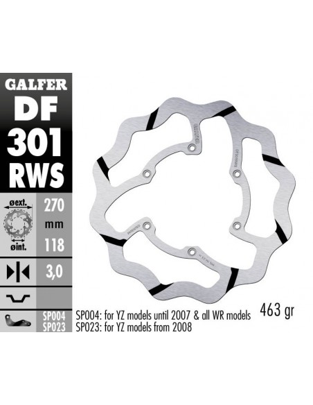 DISCO FRENO WAVE FIXED GROOVED 250X3MM DF301RW