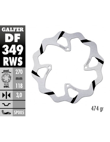 DISCO FRENO WAVE FIXED OVERSIZE GROOVED 270X3MM DF349RWS