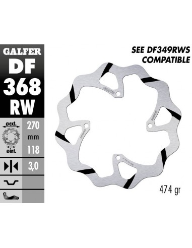 DISCO FRENO WAVE FIXED GROOVED 270X3MM DF368RW