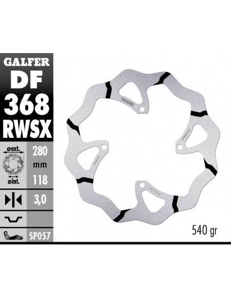 DISCO FRENO WAVE FIXED GROOVED 270X3MM DF368RW