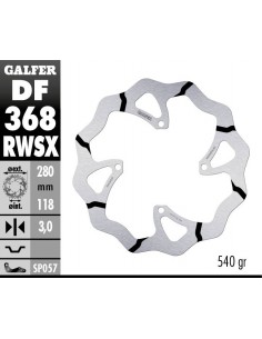 DISCO FRENO WAVE FIXED GROOVED OVERSIZE 280X3MM DF368RWSX