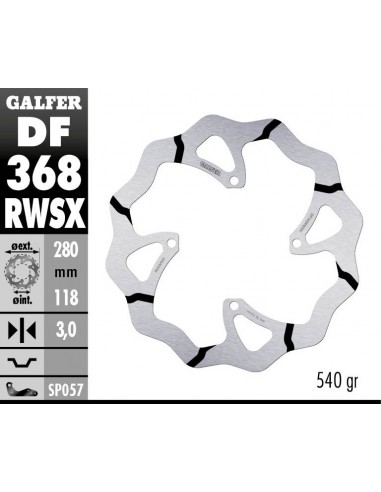 DISCO FRENO WAVE FIXED GROOVED OVERSIZE 280X3MM DF368RWSX