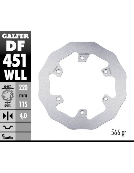 DISCO FRENO WAVE FIXED SOLID 220X4MM DF451WLL