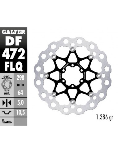 DISCO FRENO CUBIQ FLOATING (C. STEEL) 300X5MM DF472FLQ