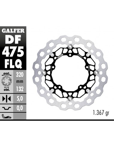DISCO FRENO CUBIQ FLOATING (C. STEEL) 320X5MM DF475FLQ
