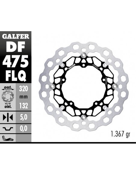 DISCO FRENO CUBIQ FLOATING (C. STEEL) 320X5MM DF475FLQ