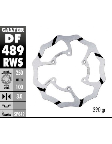 DISCO FRENO WAVE FIXED OVERSIZE GROOVED 250X3MM DF489RWS