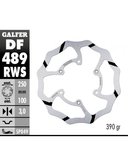 DISCO FRENO WAVE FIXED OVERSIZE GROOVED 250X3MM DF489RWS