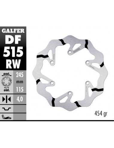DISCO FRENO WAVE FIXED GROOVED 245X4MM DF515RW