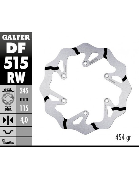 DISCO FRENO WAVE FIXED GROOVED 245X4MM DF515RW