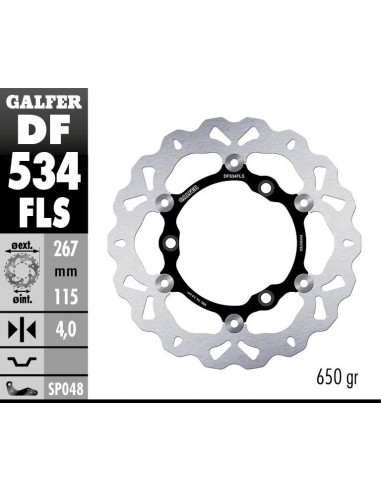 DISCO FRENO WAVE FLOATING OVERSIZE  (C. STEEL) 267X4MM DF534FLS