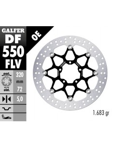 DISCO FRENO ROUND FLOATING (C. STEEL) 320X5MM DF550FLV