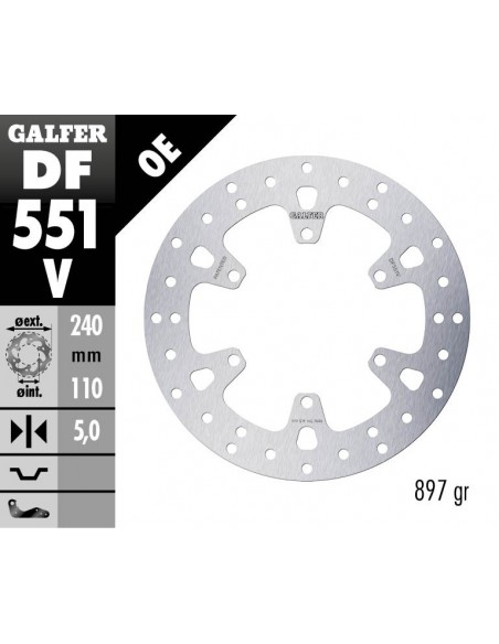 DISCO FRENO ROUND FIXED 240X5MM DF551V