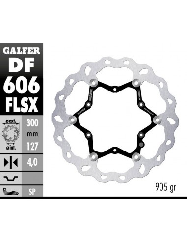 DISCO FRENO WAVE FLOATING OVERSIZE  (C. STEEL) 300X4MM DF606FLSX