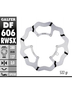DISCO FRENO WAVE FIXED GROOVED OVERSIZE 280X3MM DF606RWSX