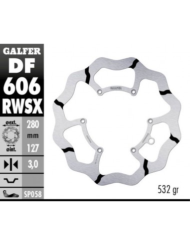 DISCO FRENO WAVE FIXED GROOVED OVERSIZE 280X3MM DF606RWSX