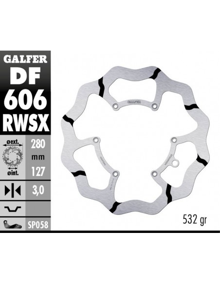 DISCO FRENO WAVE FIXED GROOVED OVERSIZE 280X3MM DF606RWSX