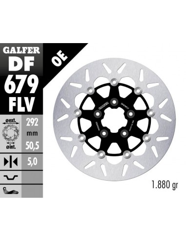 DISCO FRENO REDONDO FLOATING (C. STEEL) 292X5MM DF679FLV