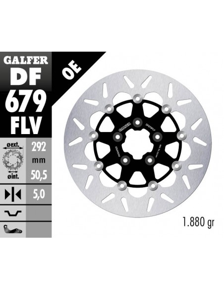 DISCO FRENO REDONDO FLOATING (C. STEEL) 292X5MM DF679FLV
