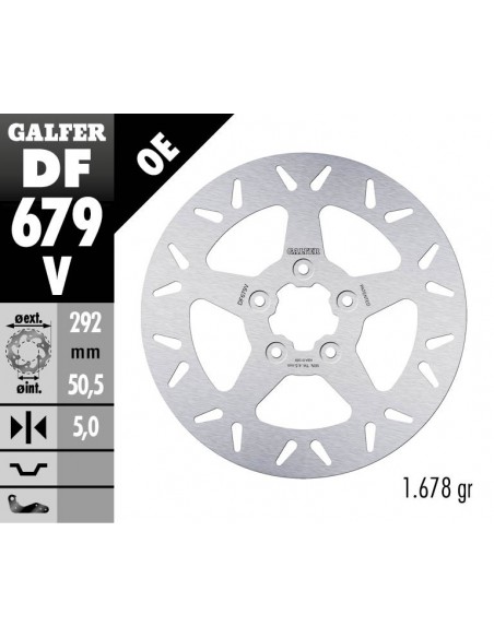 DISCO FRENO REDONDO FIJO 292X5MM DF679V