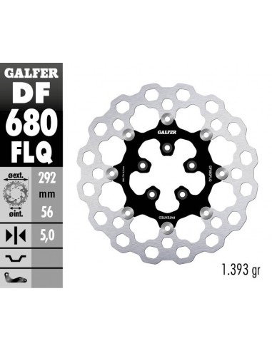 DISCO FRENO CUBIQ FLOATING (C. STEEL) 292X5MM DF680FLQ