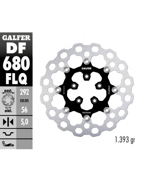 DISCO FRENO CUBIQ FLOATING (C. STEEL) 292X5MM DF680FLQ