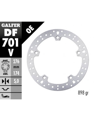 DISCO FRENO REDONDO FIJO 276X5MM DF701V