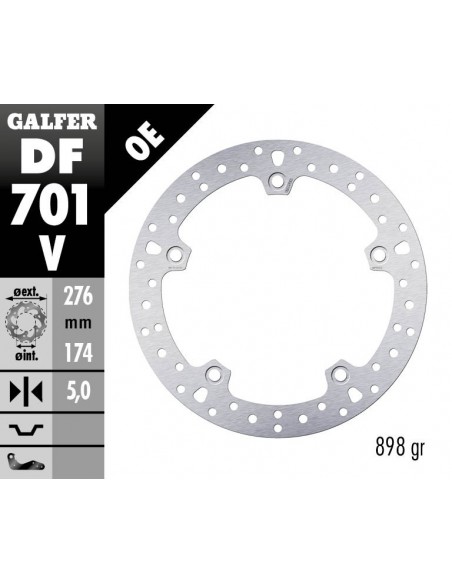 DISCO FRENO REDONDO FIJO 276X5MM DF701V
