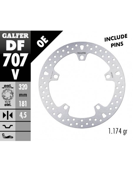 DISCO FRENO REDONDO FIJO 320X4.5MM DF707V