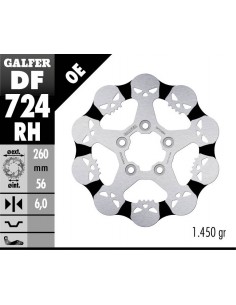 DISCO FRENO WAVE SKULL DESIGN FIXED 260X6MM DF724RH