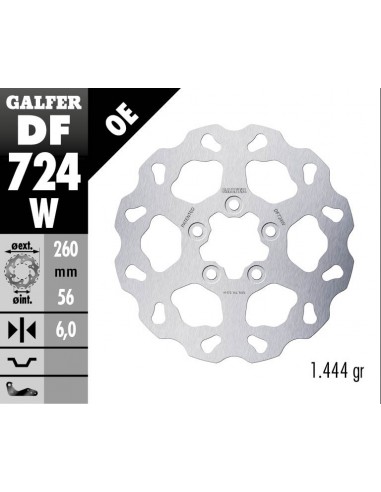 DISCO FRENO WAVE FIXED 260X6MM DF724W