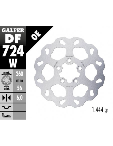 DISCO FRENO WAVE FIXED 260X6MM DF724W