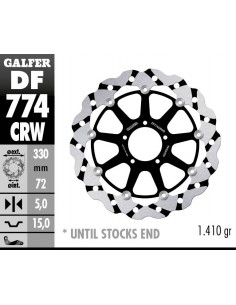 DISCO FRENO WAVE FLOATING GROOVED (C. ALU.) 330X5MM DF774CRW