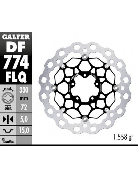 DISCO FRENO CUBIQ FLOATING (C. STEEL) 330X5MM DF774FLQ