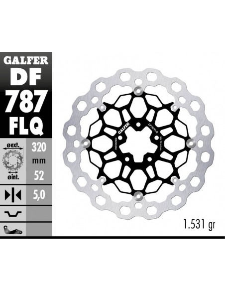 DISCO FRENO CUBIQ FLOATING (C. STEEL) 320X5MM DF787FLQ