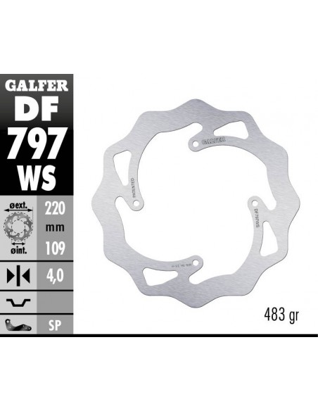 DISCO FRENO WAVE FIXED OVERSIZE 220X4MM DF797WS