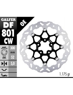 DISCO FRENO WAVE FLOATING 300X5MM (C. ALU.) DF801CW