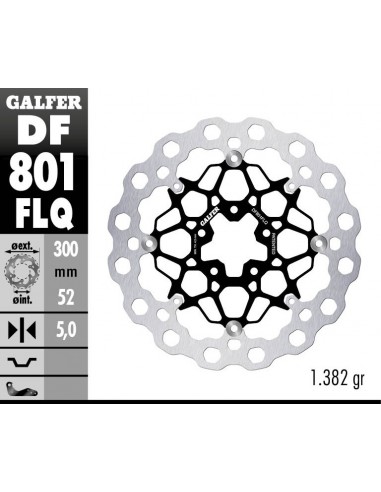 DISCO FRENO CUBIQ FLOATING (C. STEEL) 300X5MM DF801FLQ