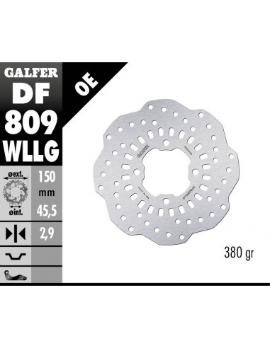 DISCO FRENO WAVE FIXED FULL TYPE 150X2.9MM RACING TRIAL DF809WLLG