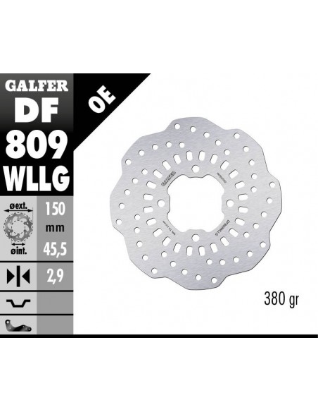 DISCO FRENO WAVE FIXED FULL TYPE 150X2.9MM RACING TRIAL DF809WLLG