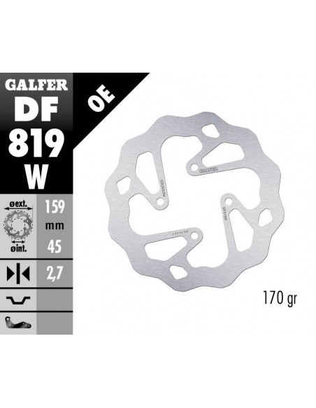DISCO FRENO WAVE FIXED 159,5X2,7MM DF819W