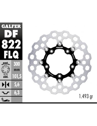 DISCO FRENO CUBIQ FLOATING (C. STEEL) 300X5.6MM DF822FLQ