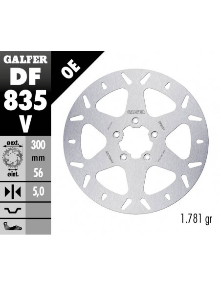 DISCO FRENO REDONDO FIJO 300X5MM DF835V