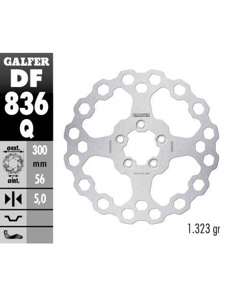DISCO FRENO CUBIQ FIXED 300X5MM DF836Q