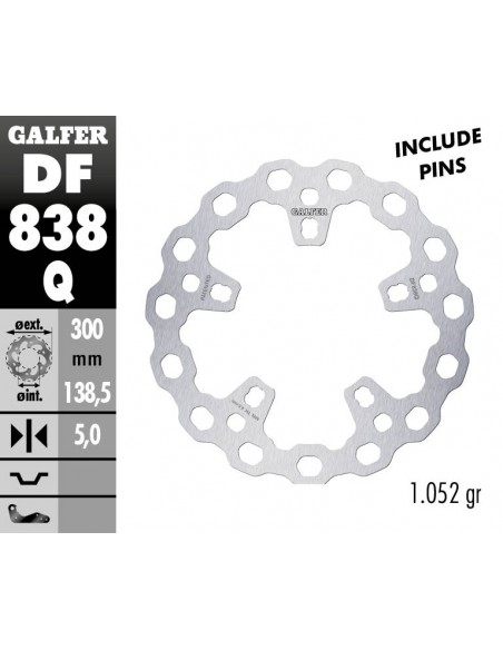 DISCO FRENO CUBIQ FIXED 300X5MM DF838Q