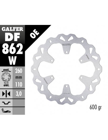 DISCO FRENO WAVE FIXED 260X3MM DF862W