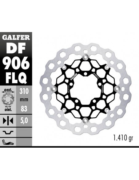 DISCO FRENO CUBIQ FLOATING (C. STEEL) 310X5MM DF906FLQ