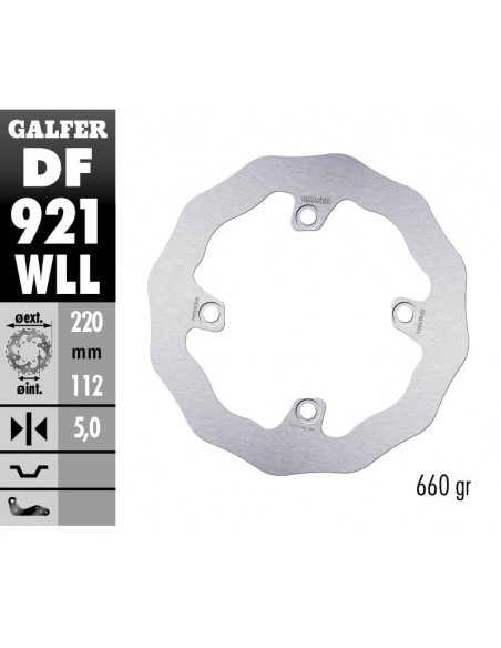 DISCO FRENO WAVE FIXED SOLID 220X5MM DF921WLL