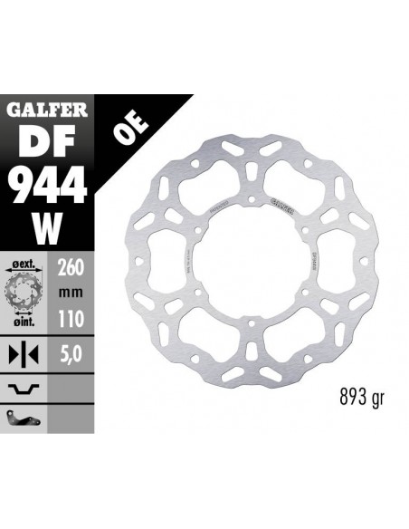 DISCO FRENO WAVE FIXED 260X5MM DF944W
